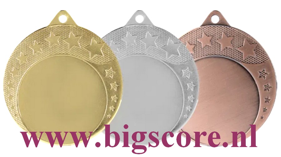 M764 Medaille Ster goud-zilver-brons Ø 70 mm compleet